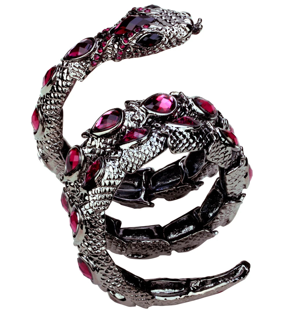 Stretch Snake Bracelet Armlet Cuff For Women Crystal Bangle Plated