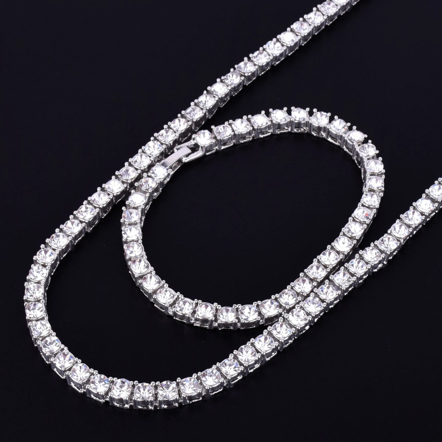 Necklace  1 Row 5mm Tennis Necklace And Bracelet Set Gold Plated