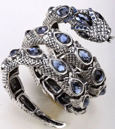 Stretch Snake Bracelet Armlet Cuff For Women Crystal Bangle Plated