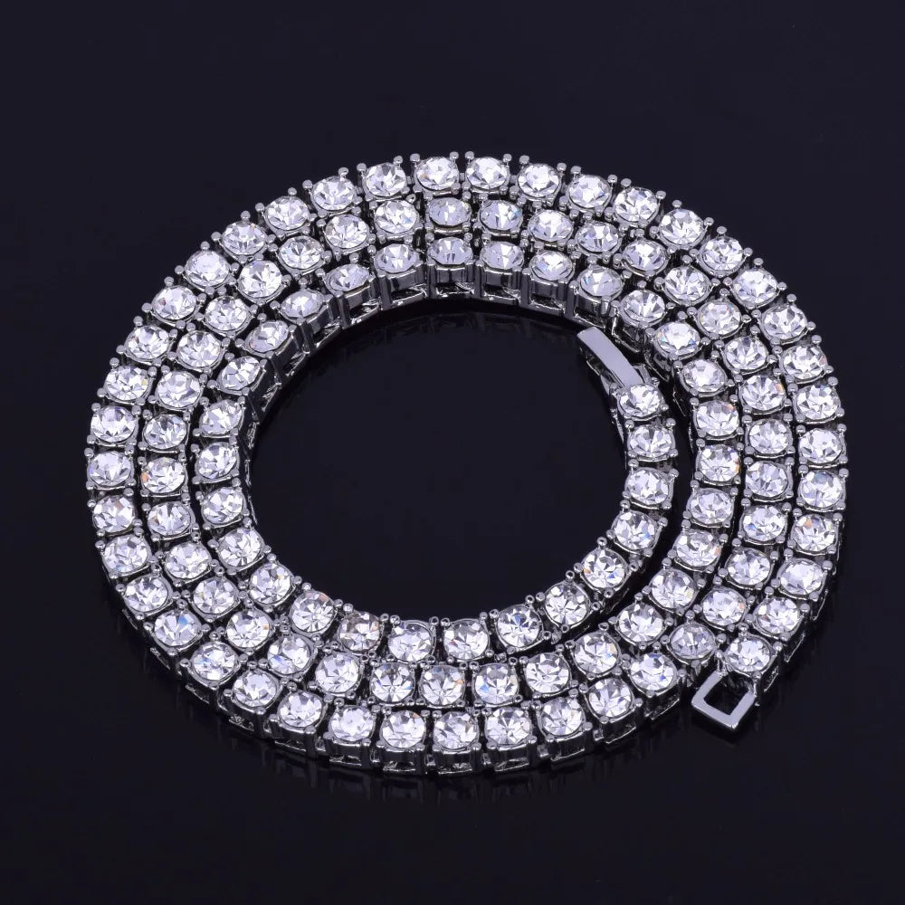 Necklace  1 Row 5mm Tennis Necklace And Bracelet Set Gold Plated
