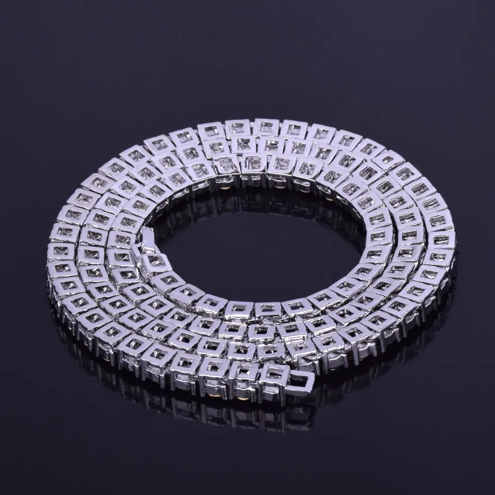 Necklace  1 Row 5mm Tennis Necklace And Bracelet Set Gold Plated
