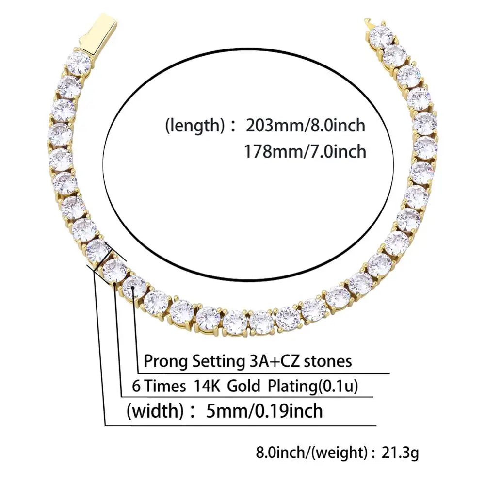 Bracelet Tennis Chain Cubic Zirconia