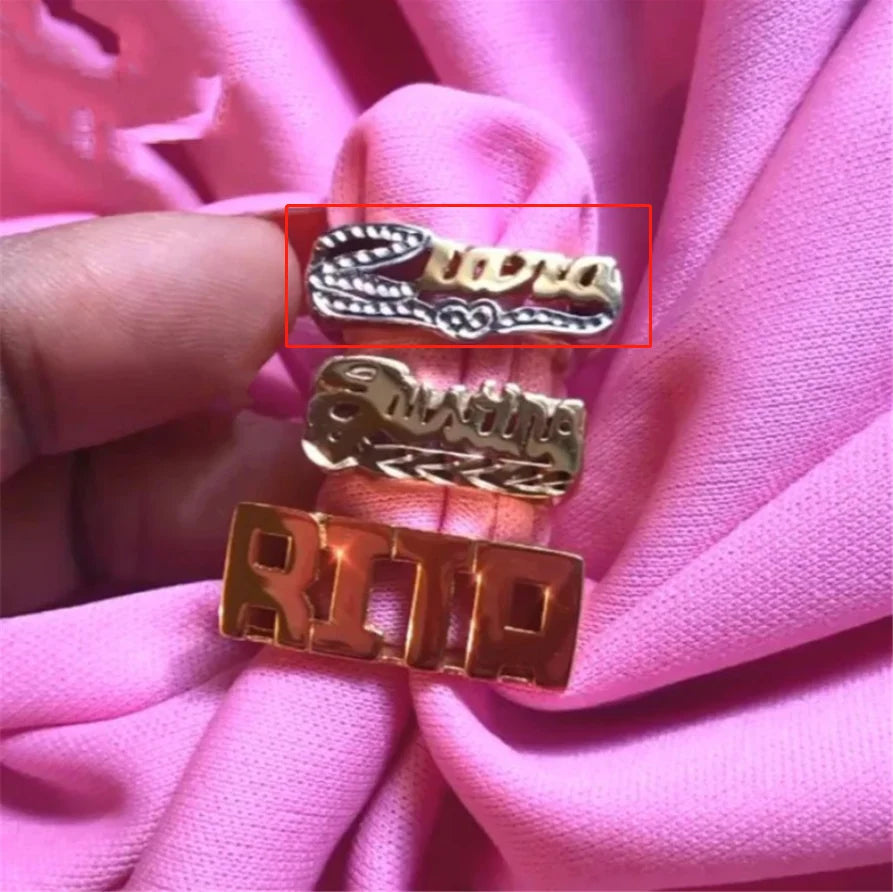 Ring Double Layer Custom Letter Jewelry