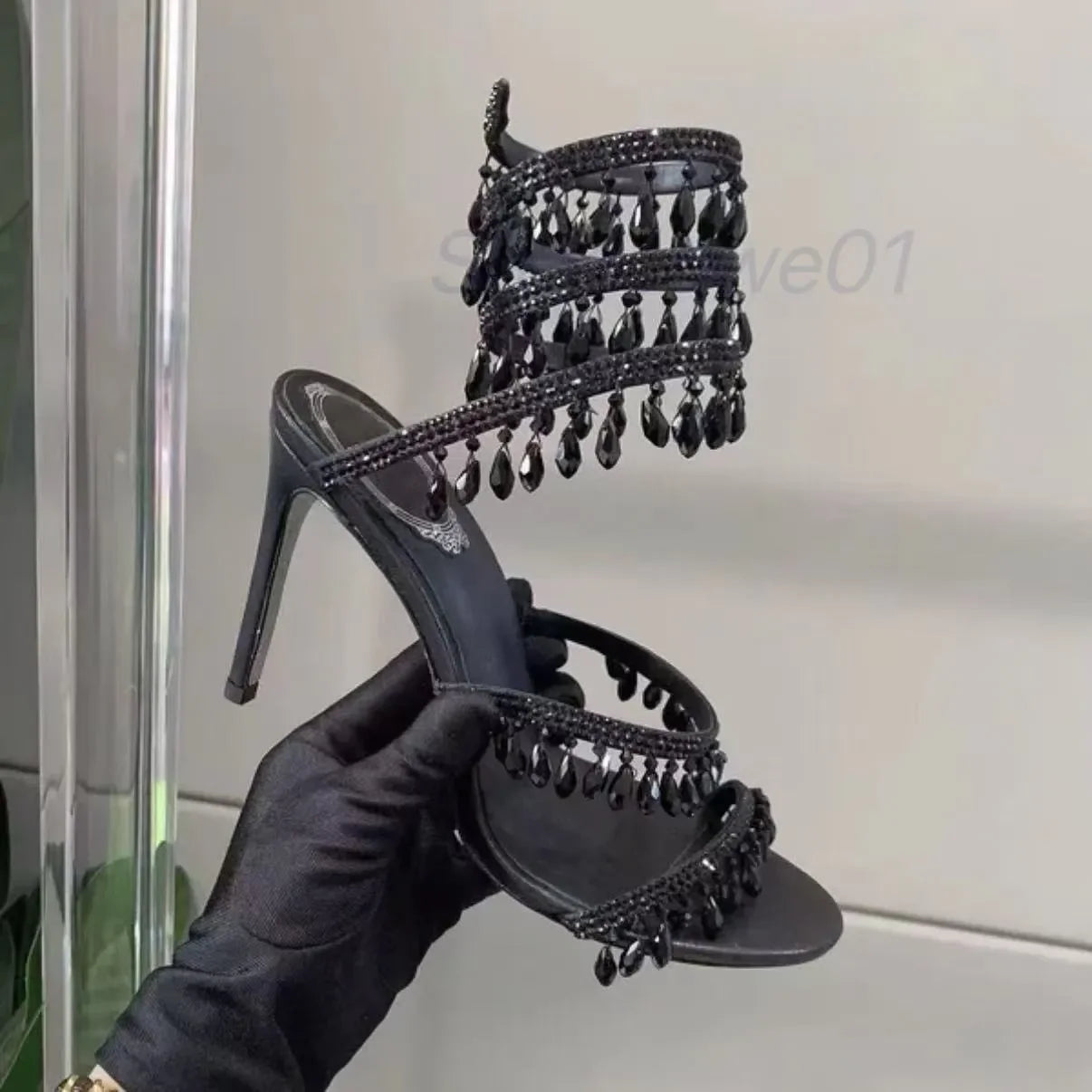 High Heals Ankle Strap Rhinestone