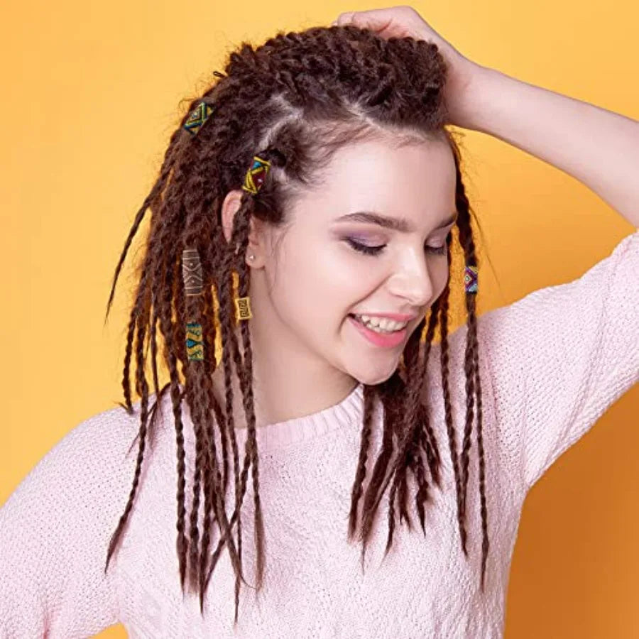 Metal Dreadlock Beads and Hair Clips 54 Piece Set for Braids