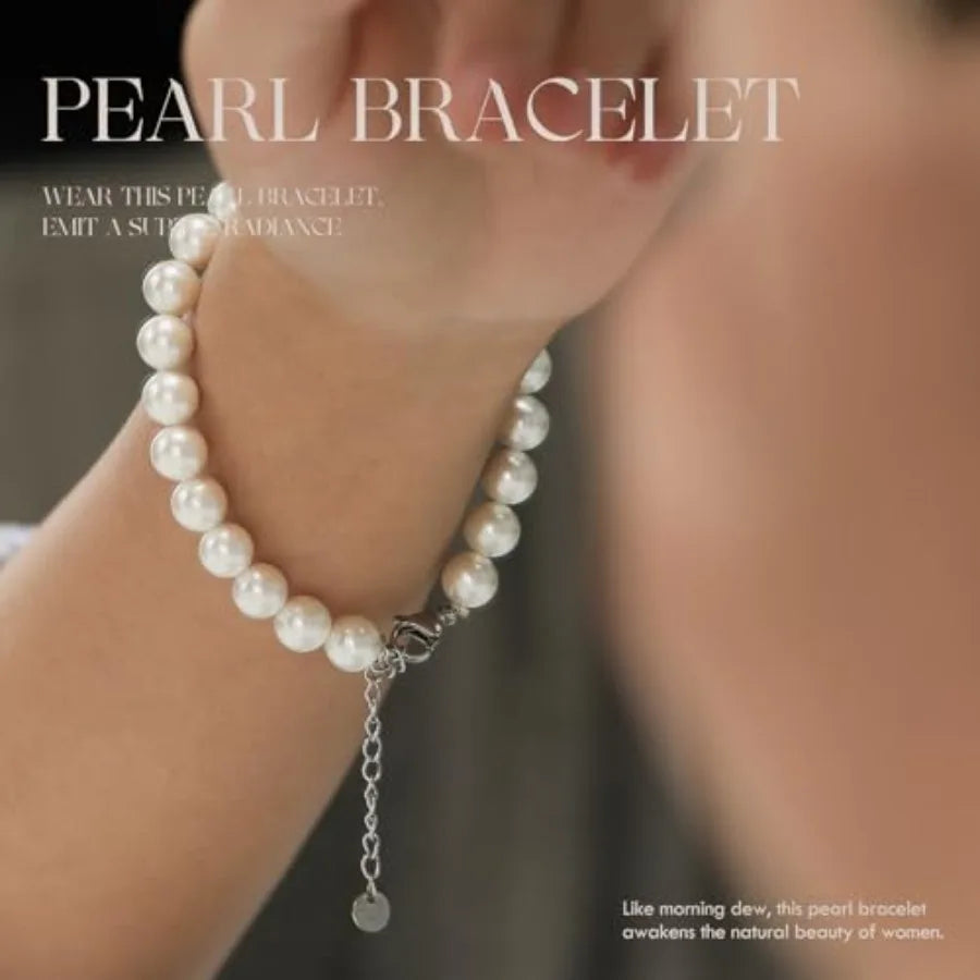 Pearl Necklace Set For Women Three Piece Jewelry With Earrings