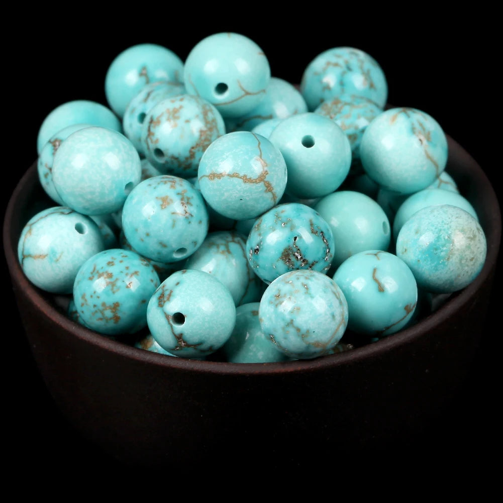IYKWIM Natural Round Bead Mix Tiger Eye Amazonite Lava Turquoise