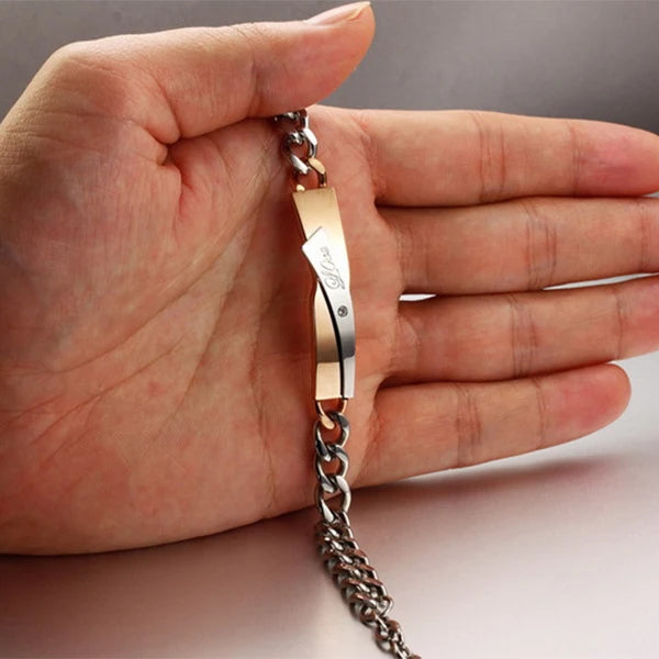 Bracelet Silver Rose Gold Stainless Steel Chain