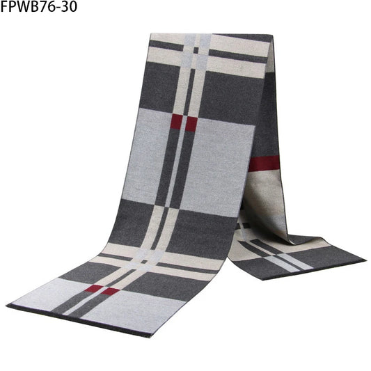 Mens Plaid Scarf Luxury Cashmere Feeling Warm Winter Wrap