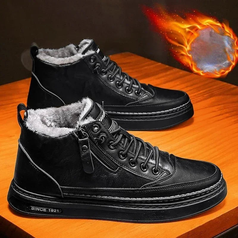Men's Winter Boots Plush Lined Anti Slip Shoes