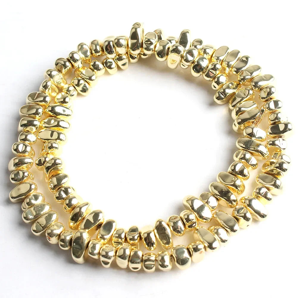 TANANTA Gold Plated Hematite Loose Spacer Beads for Jewelry Making