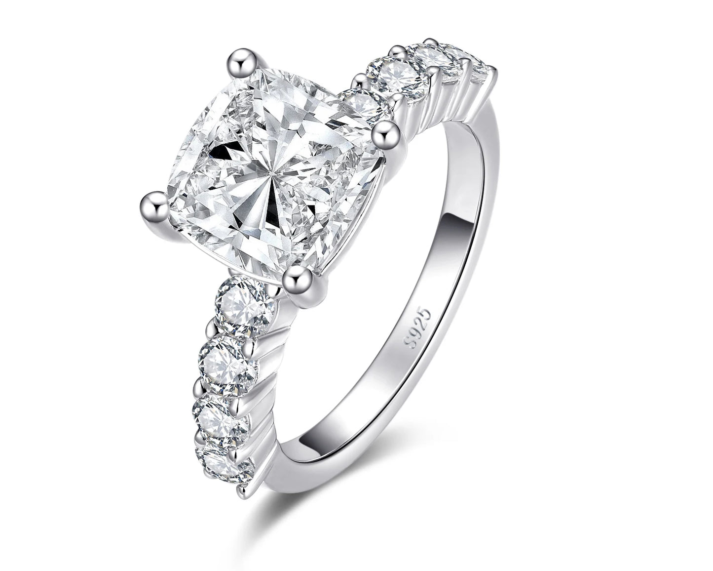 925 Moissanite Engagement Ring Wedding Band