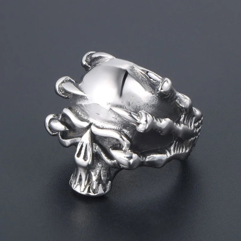 Skull Ring Titanium Steel Dragon Claw