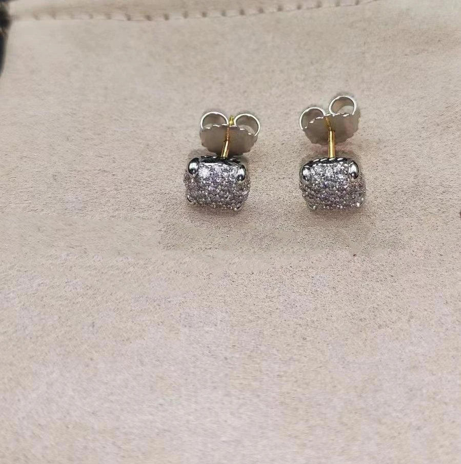 Sterling Silver Zircon Stud Earrings 925