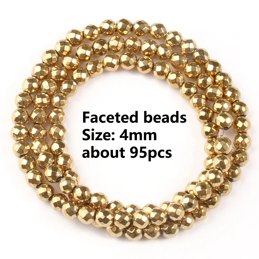 GMB724 Real Gold Plated Hematite Beads Irregular Heart Cube Rondelle