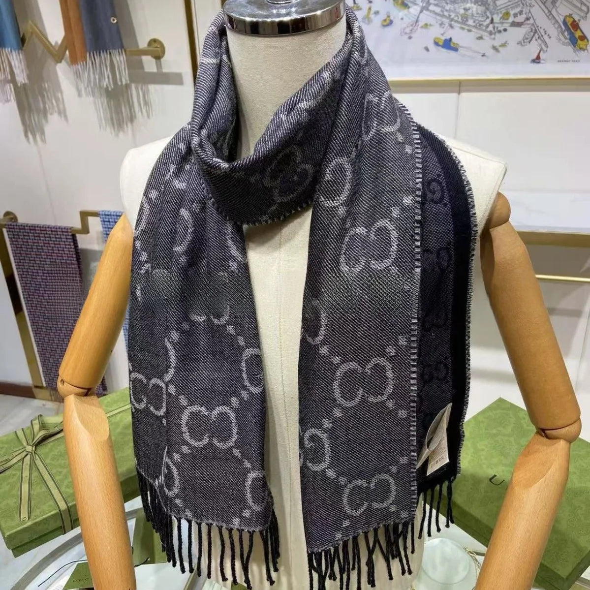 Cashmere Imitation Scarf Winter Tassel Shawl
