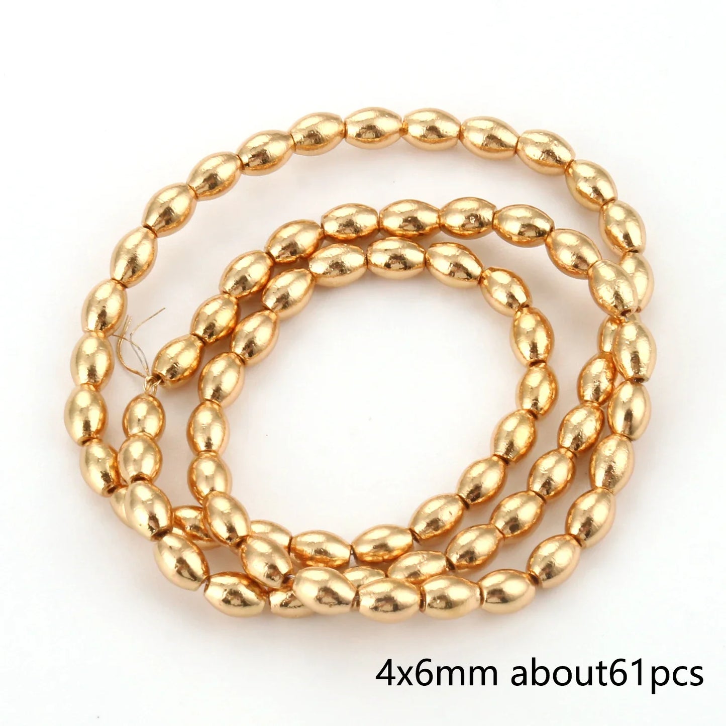 TANANTA Gold Plated Hematite Loose Spacer Beads for Jewelry Making