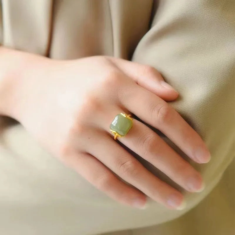 Jade Ring Opening Adjustable for Finger