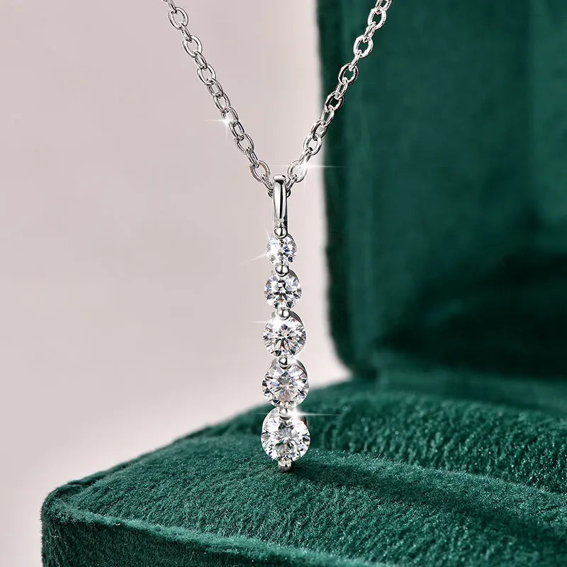 Moissanite Pendant Necklace D VVS1 14K Gold Filled