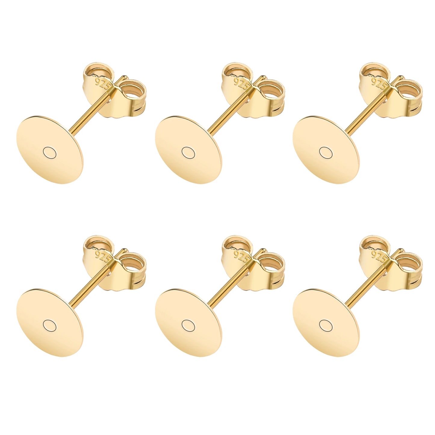 925 Silver Earring Studs Blank Post Base Pins