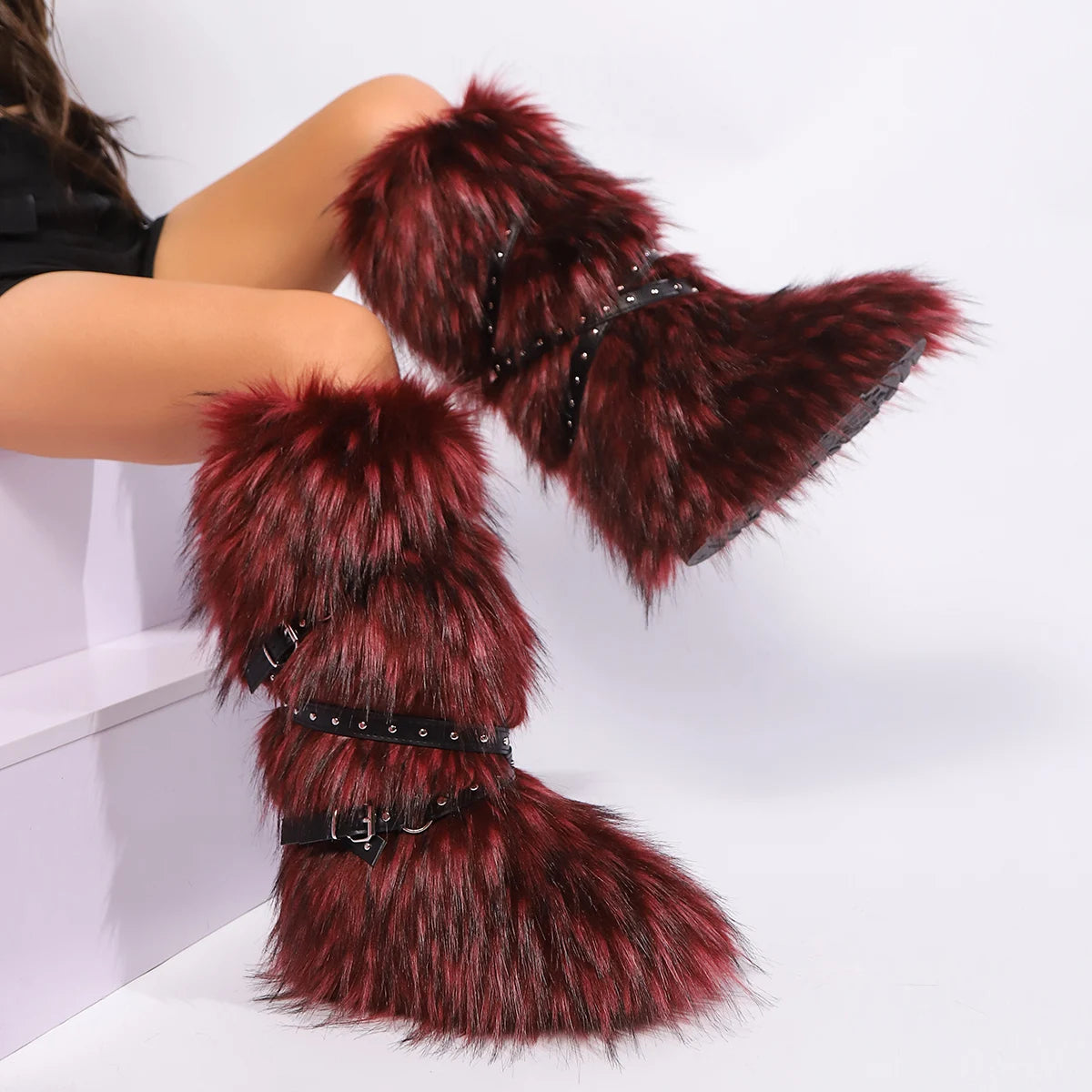 Boots Slip On Rivet Runway Shoes