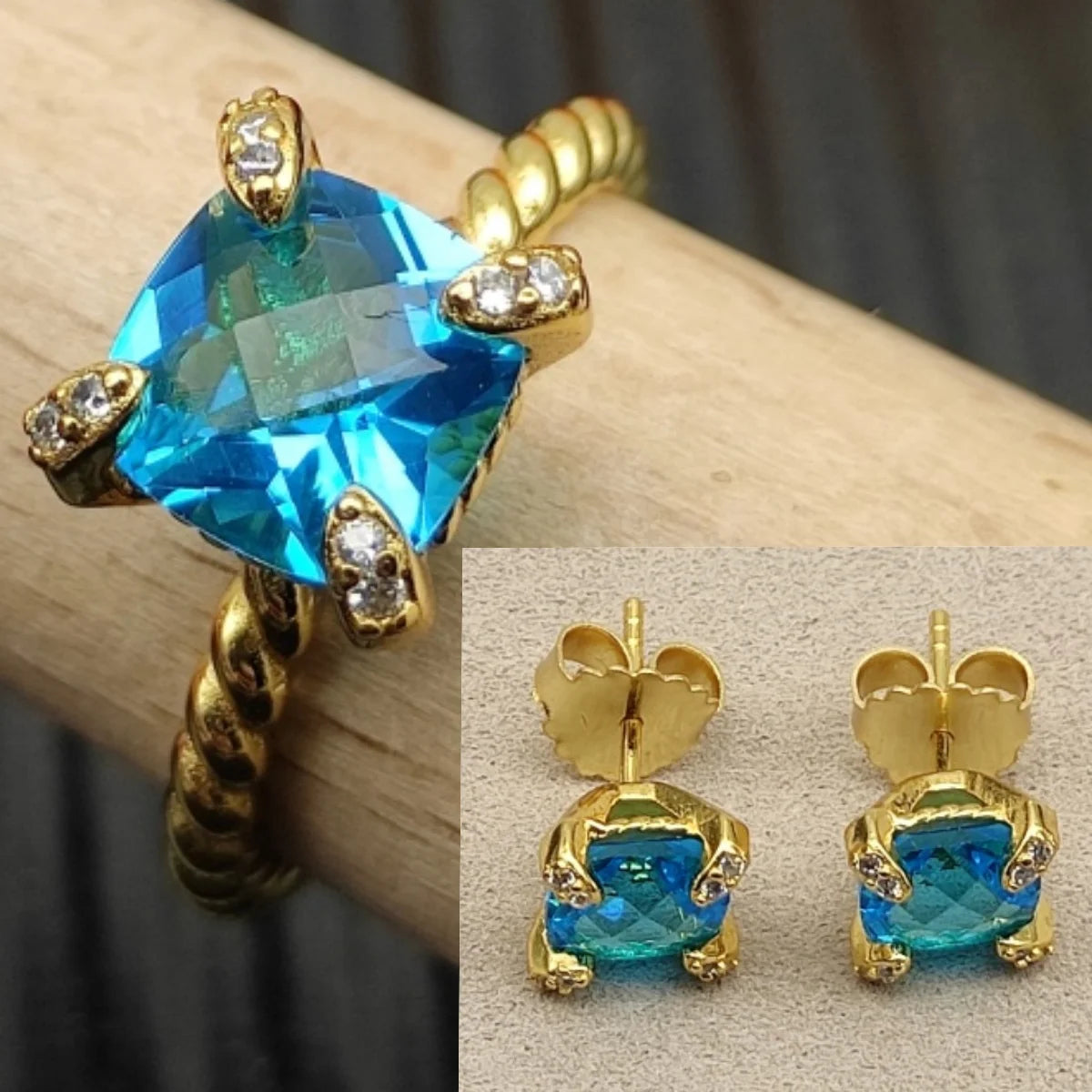Earring, Ring, Necklace  8mm  Stone Set