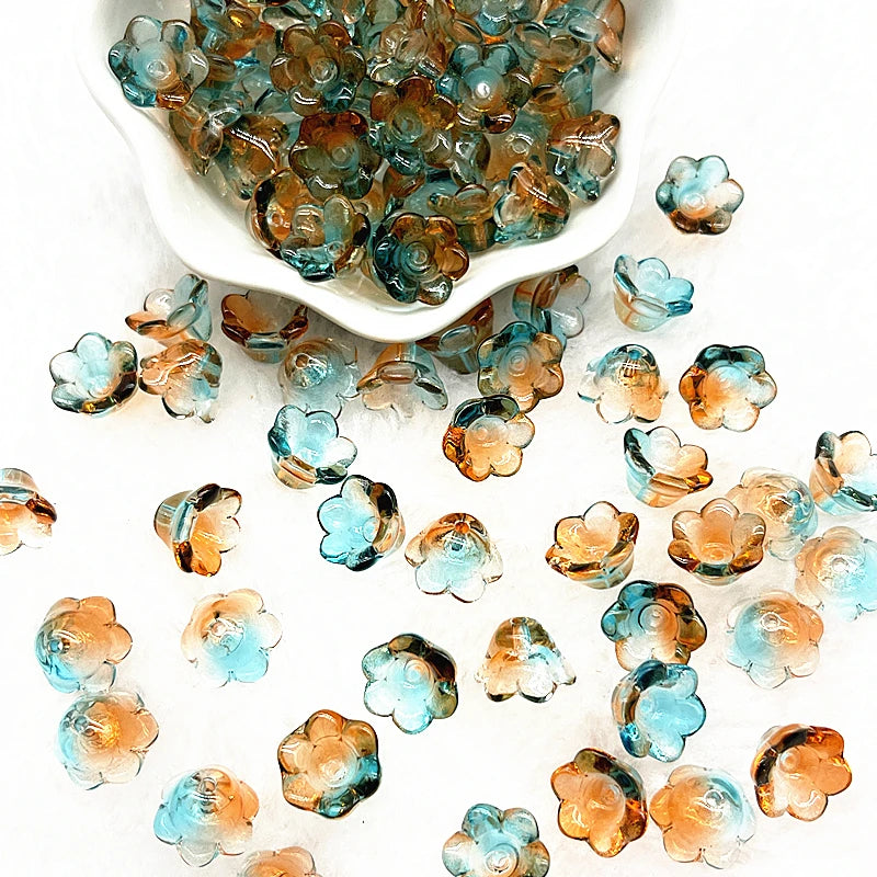 HWYCRRGT Glass Lampwork Beads Caps For Jewelry Making DIY Bracelets Hairpins