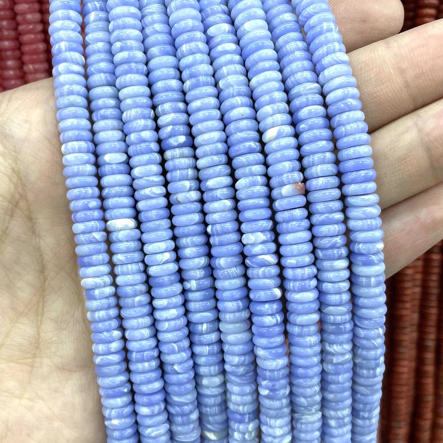Natural Stone Bead Spacers Quartz Jasper Agate Flat Round