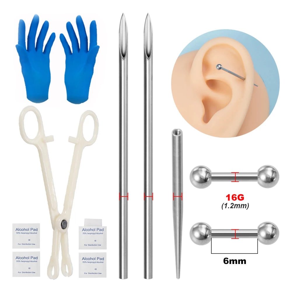 Body Jewelry Piercing Kit Surgical Steel Tools