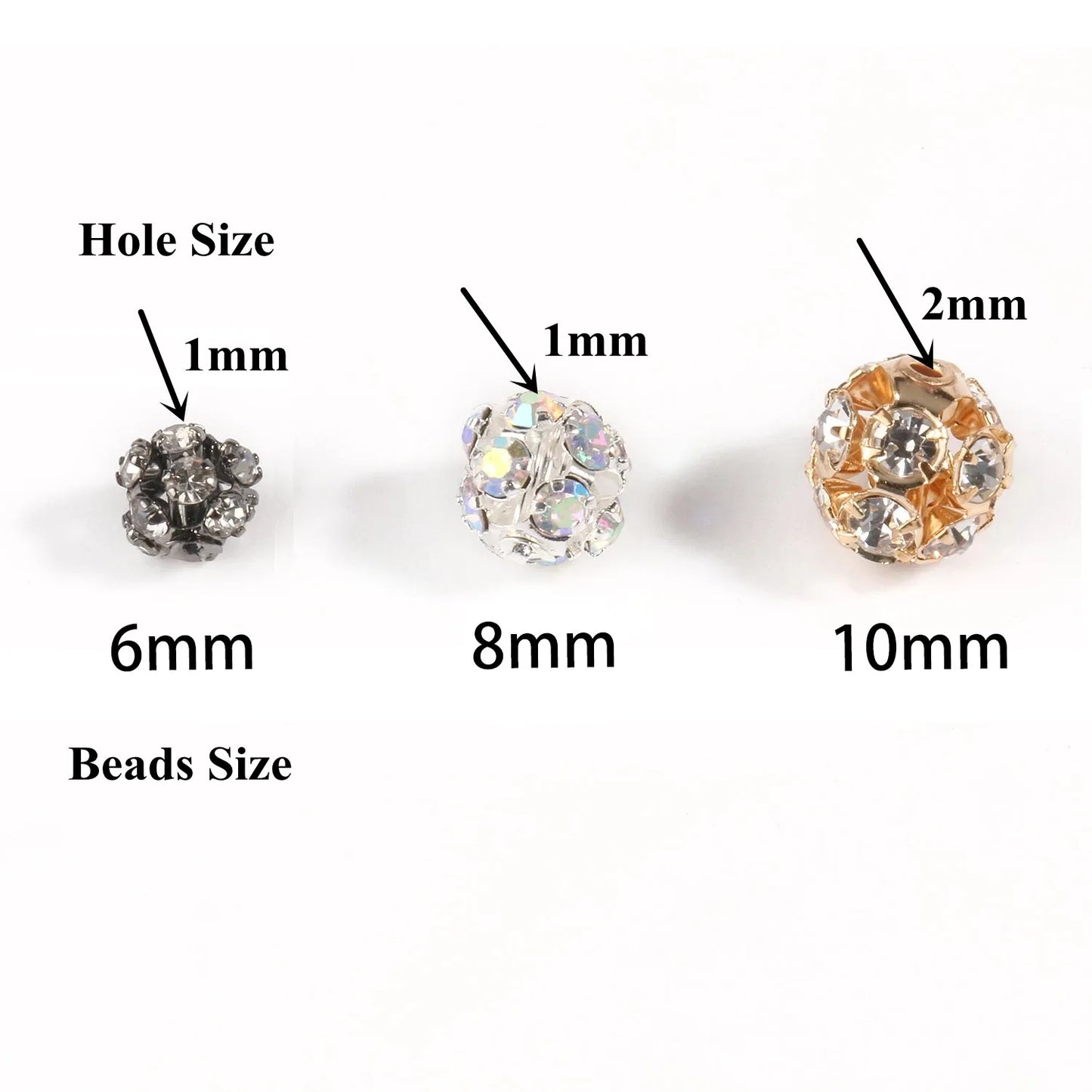 Rhinestone Ball Shape Beads For Jewelry Making