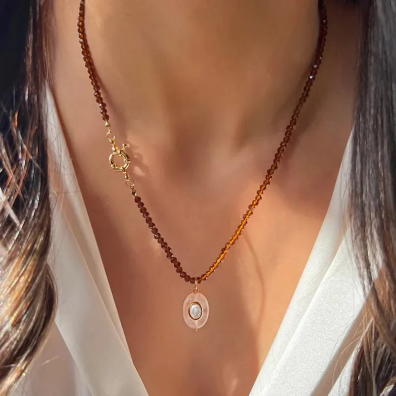 Necklace With Natural Stone Pendant