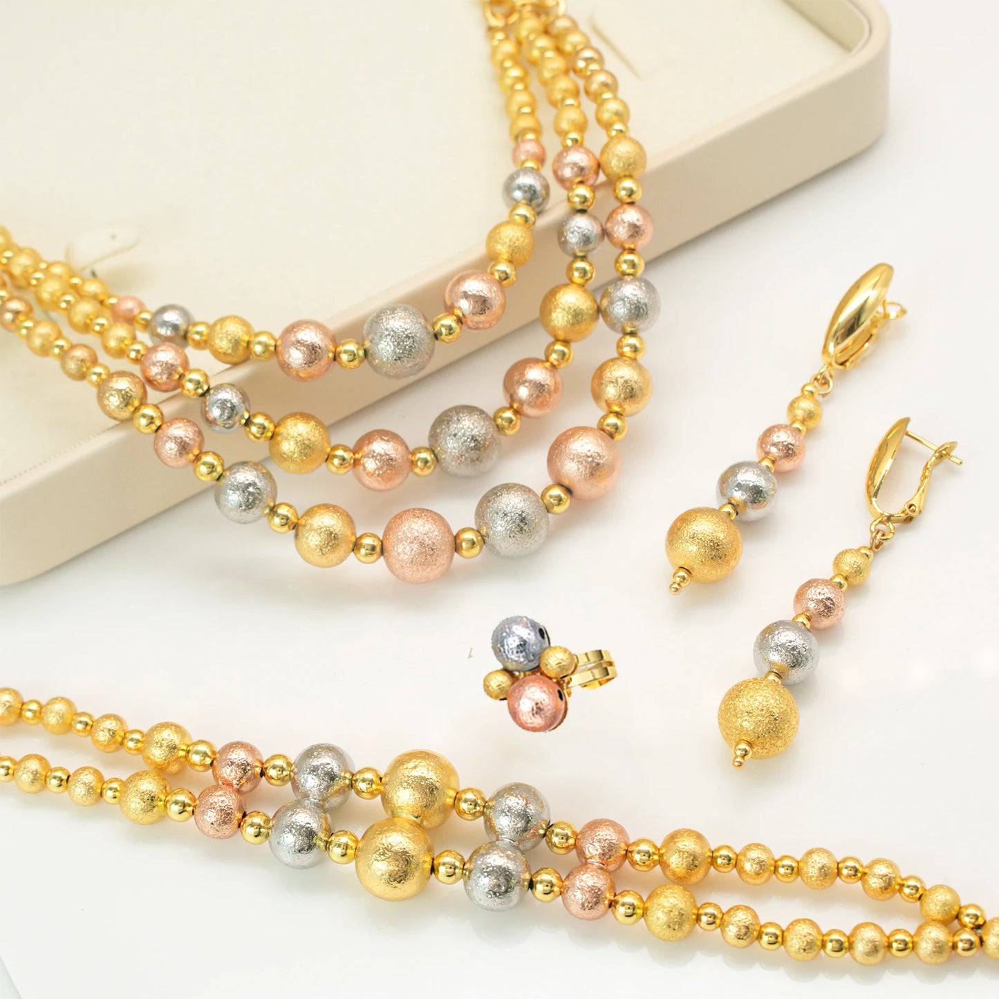 Jewelry Set Four Piece Fashion Jewelry Set Necklace Bracelet Earrings Ring