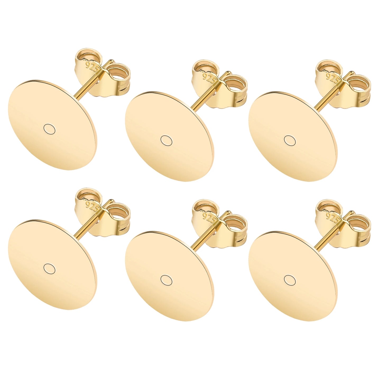 925 Silver Earring Studs Blank Post Base Pins