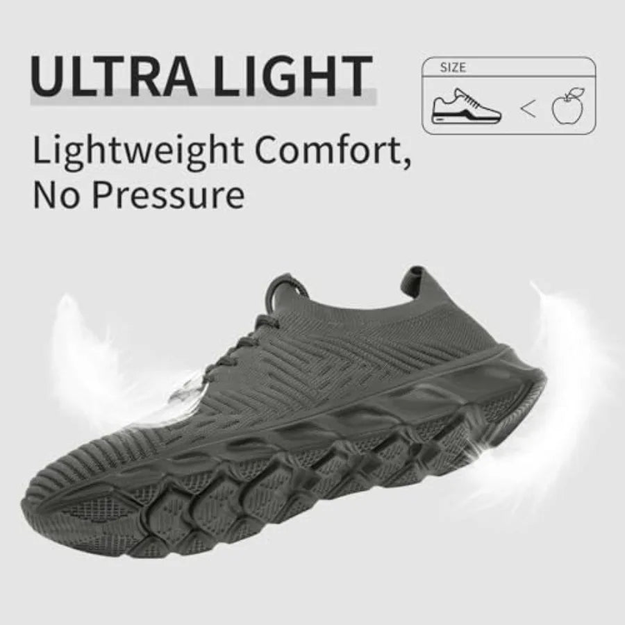 Men's Running Shoes Non Slip Lightweight Breathable Mesh Athletic Sneaker