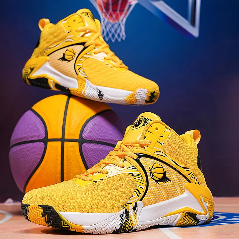 Mens Basketball Shoes Lightweight Breathable Anti Slip