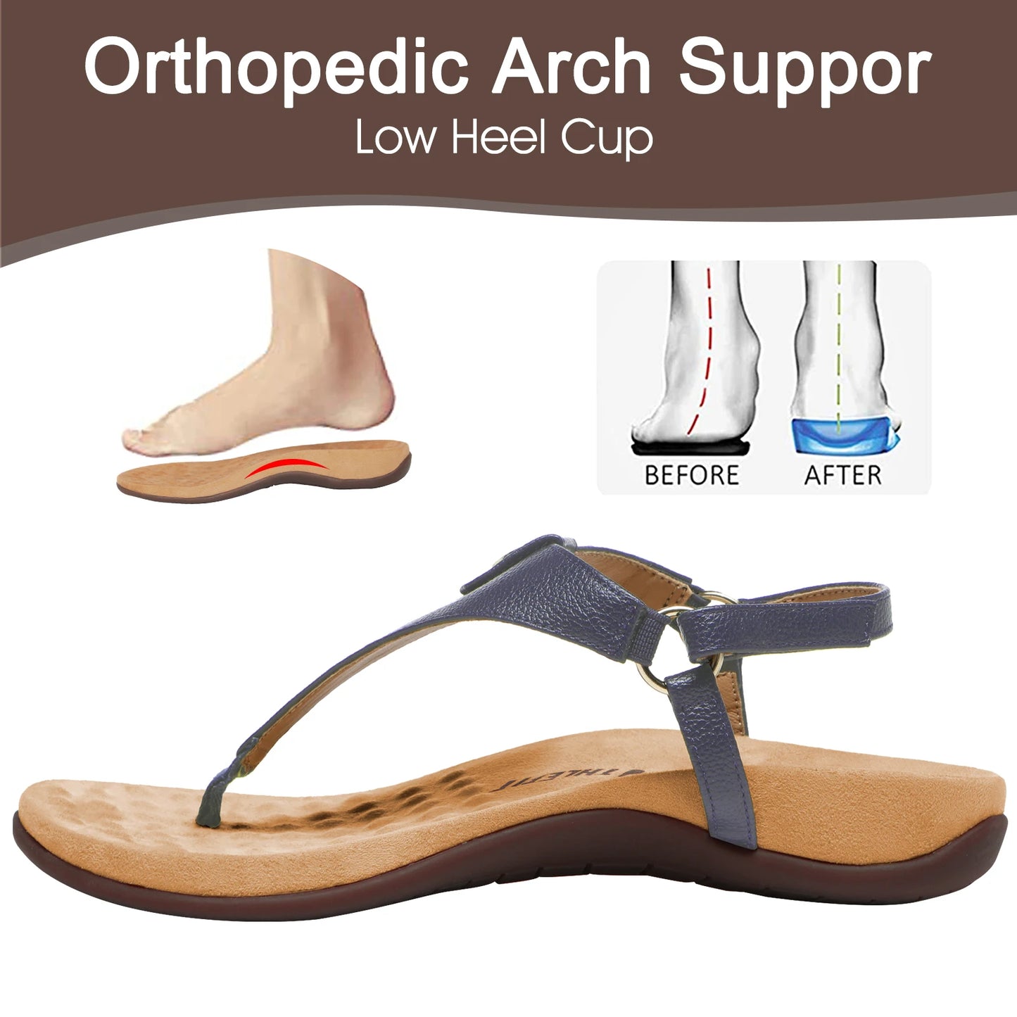 Orthopedic Womens Sandals T Strap