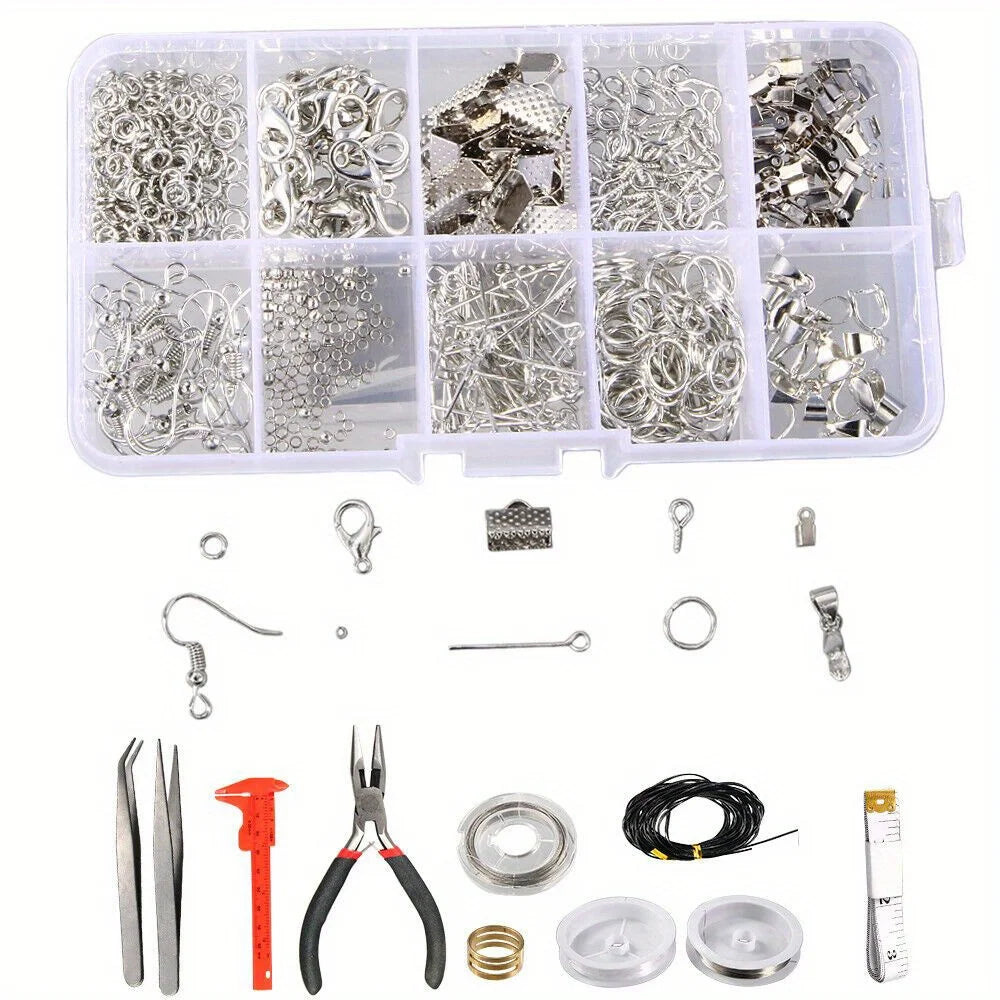 Jewelry Making Kit Beading Tools For Silver Bead DIY Set