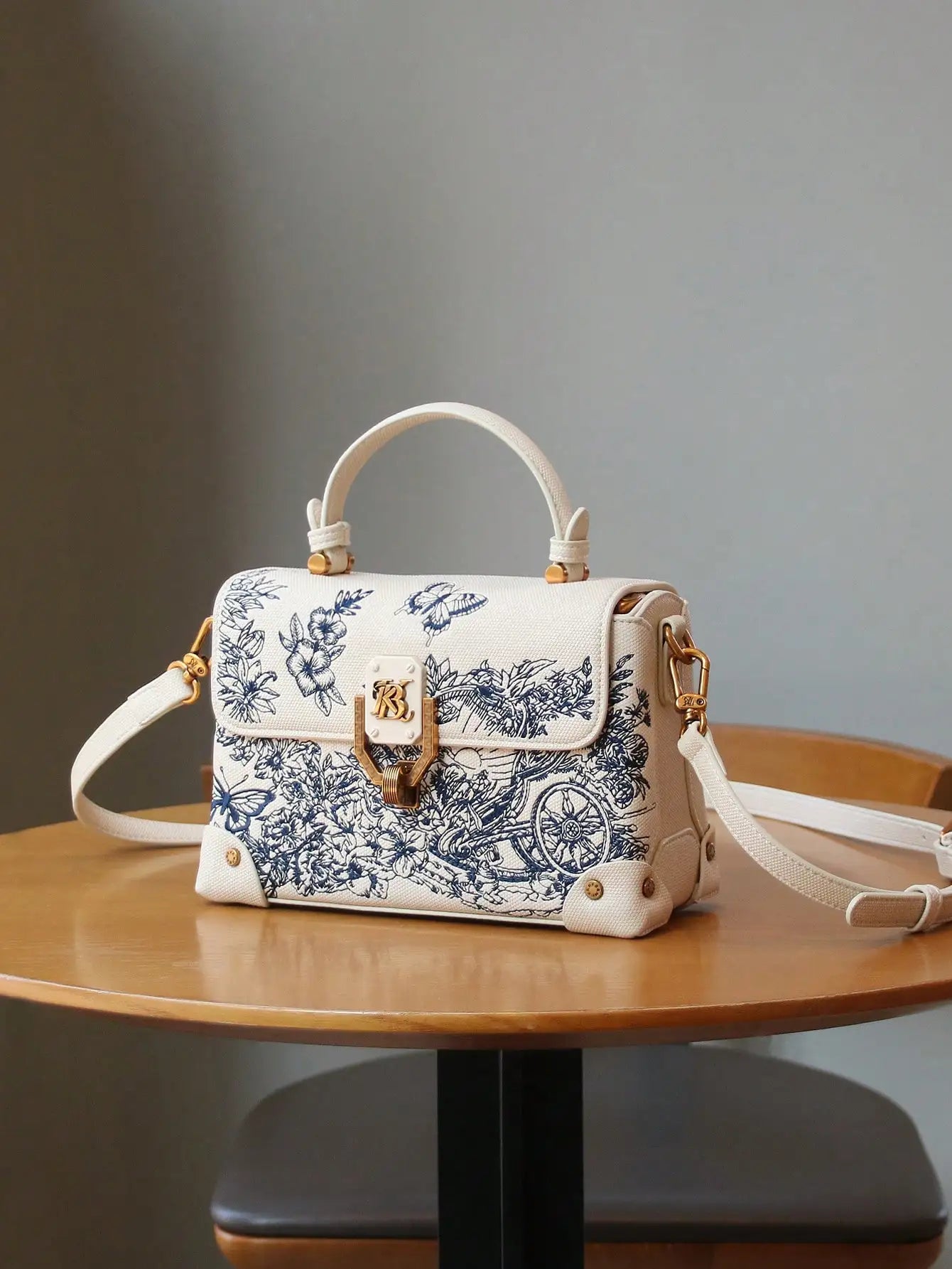 Handbag Leather With Embroidery