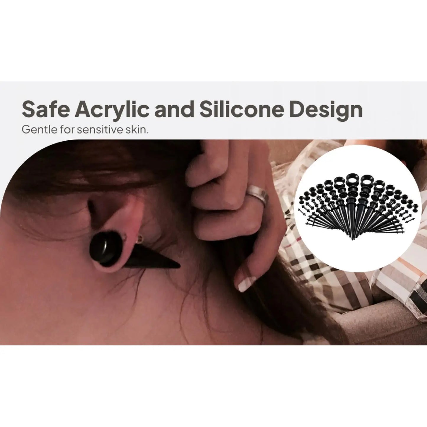 Ear Gauges Stretching Kit For Flesh Tunnels