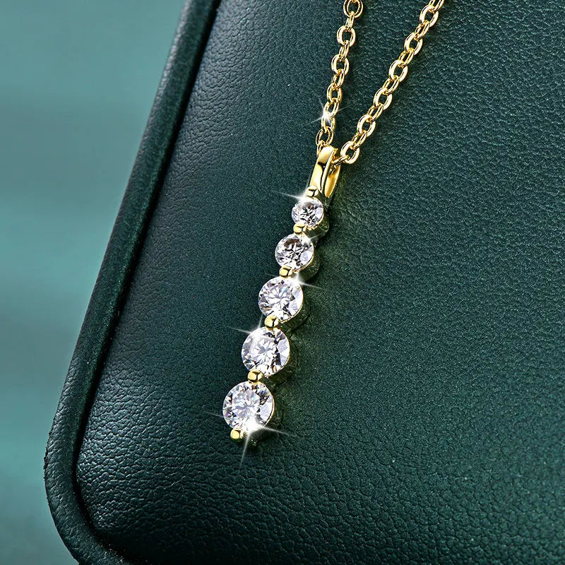 Moissanite Pendant Necklace D VVS1 14K Gold Filled