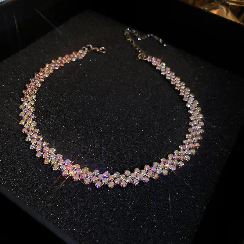 Rhinestone Choker  Geometric Crystal Jewelry