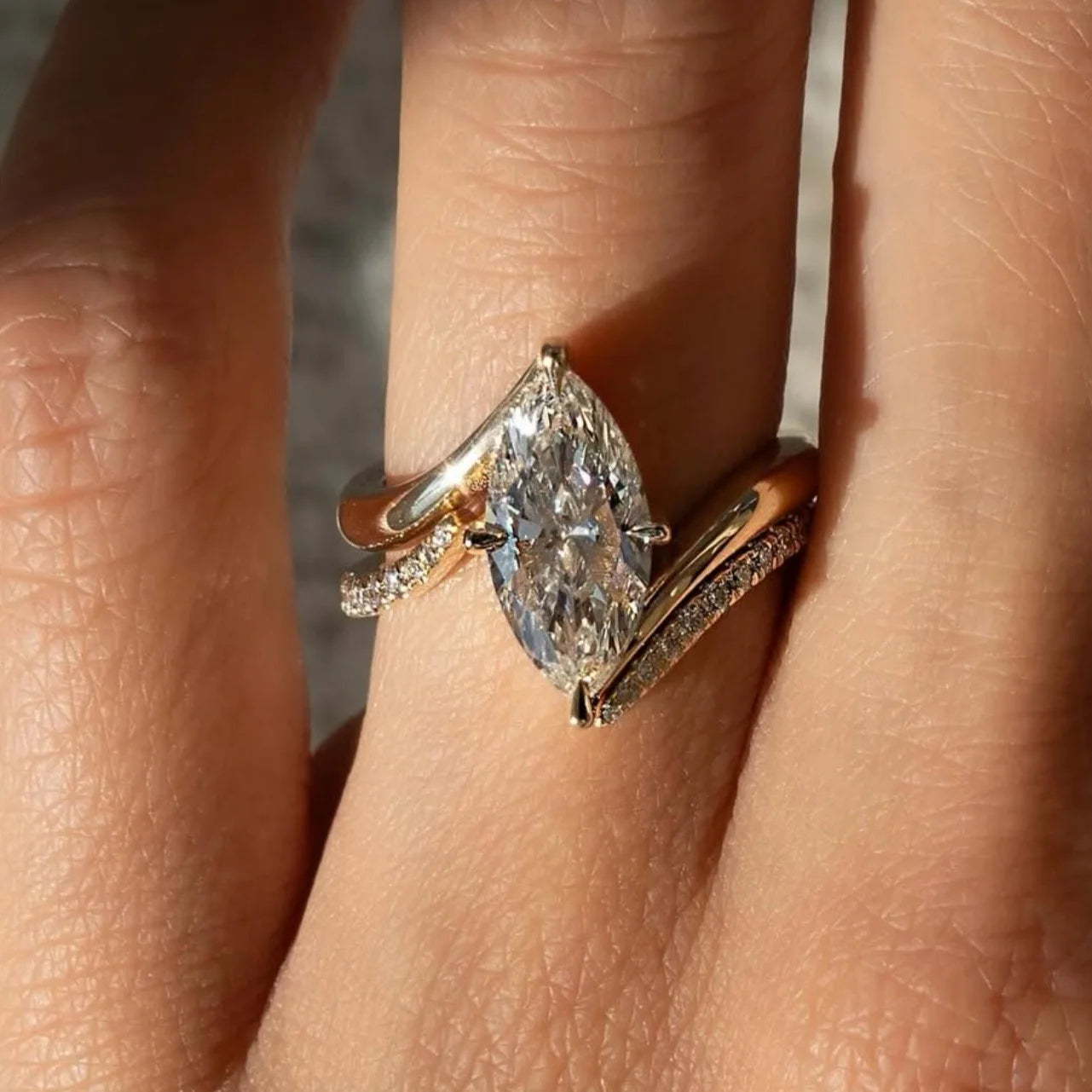 3CT Marquise Moissanite 925 Sterling Silver Rings
