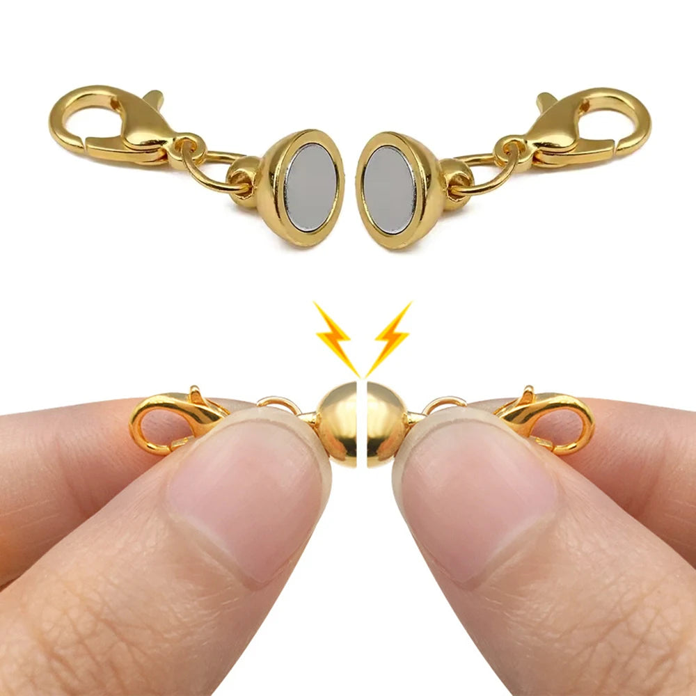 Magnetic Necklace Clasp Connectors 10 Pairs Gold Plated Jewelry Findings