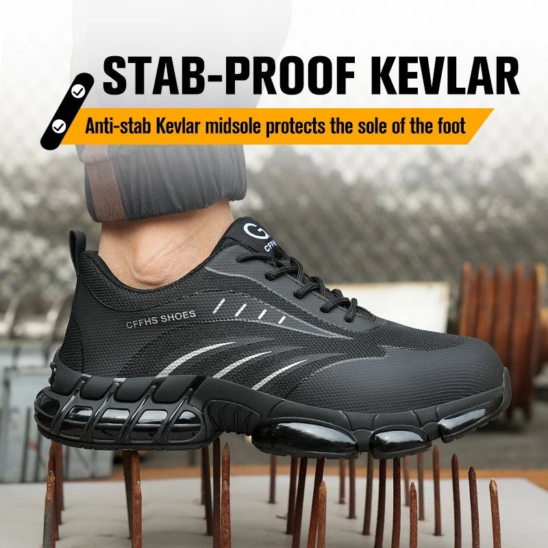 Mens Breathable Lightweight Anti Puncture Safety Shoes For Men