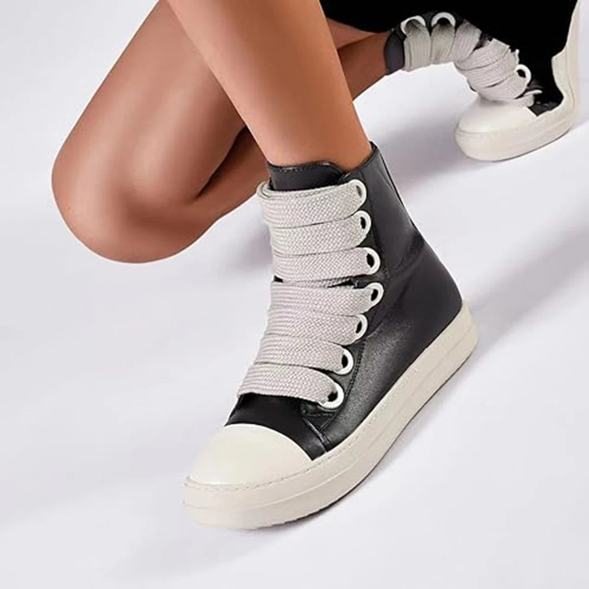 Women's Ankle High Top  With Flat Sole