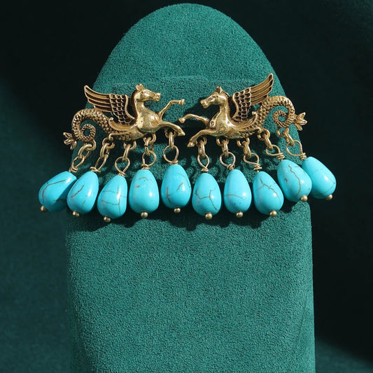 Copper Stone Stud Earrings