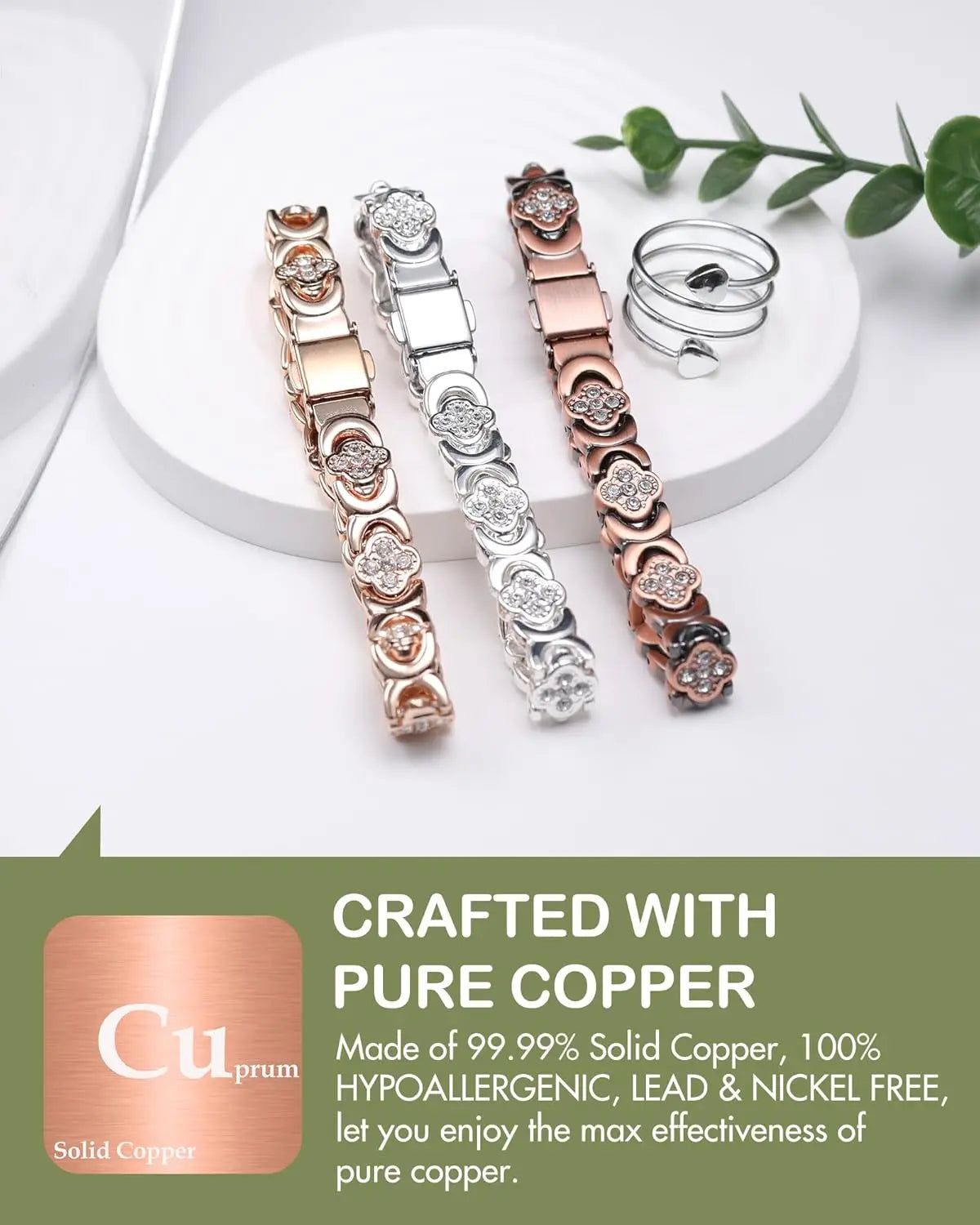 Copper Bracelets and Rings with Neodymium Magnets