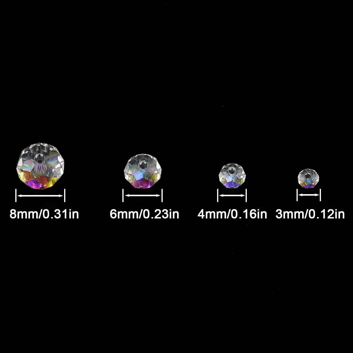 Austrian Crystal Glass Beads Iridescent Transparent Loose Beads For Jewelry
