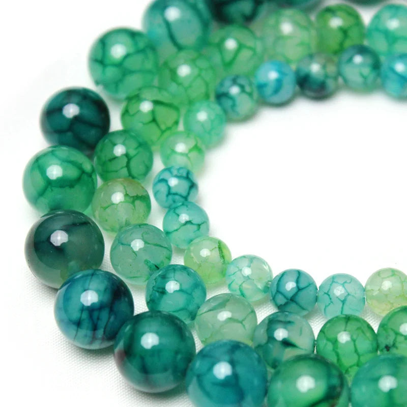 Dragon Agate Round Spacer Beads For Jewelry Making DIY