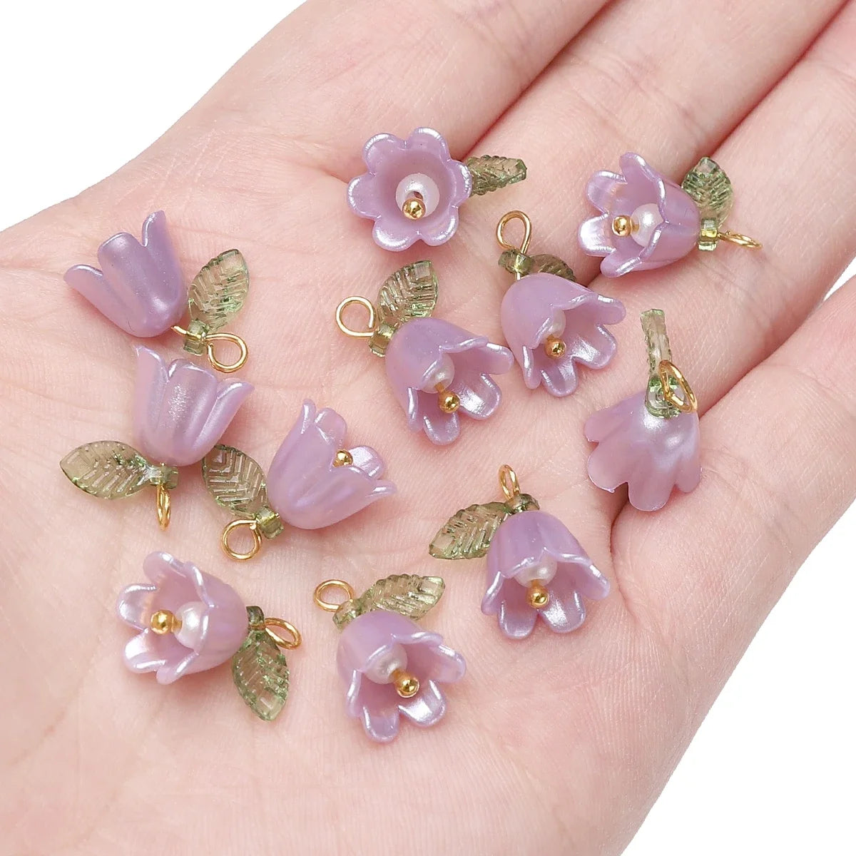 Acrylic Lily of the Valley Flower Bud Beads for Jewelry